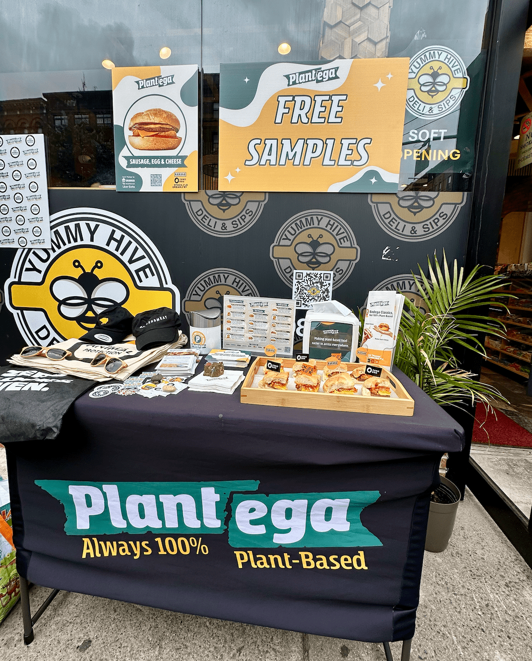 World Animal Protection x Plantega plant-based breakfast sandwich sampling event in NYC.