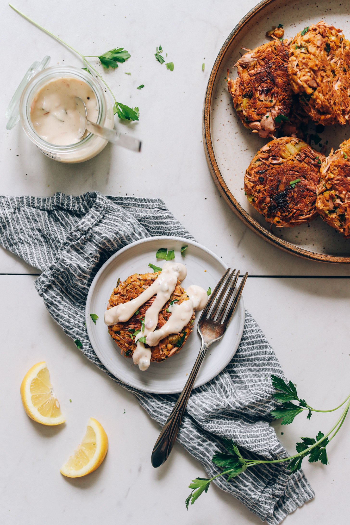 Jackfruit vegan crab cakes.