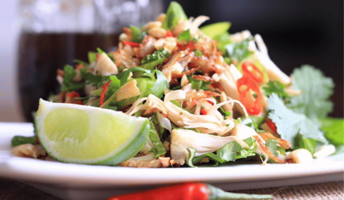 A plate of jackfruit salad.