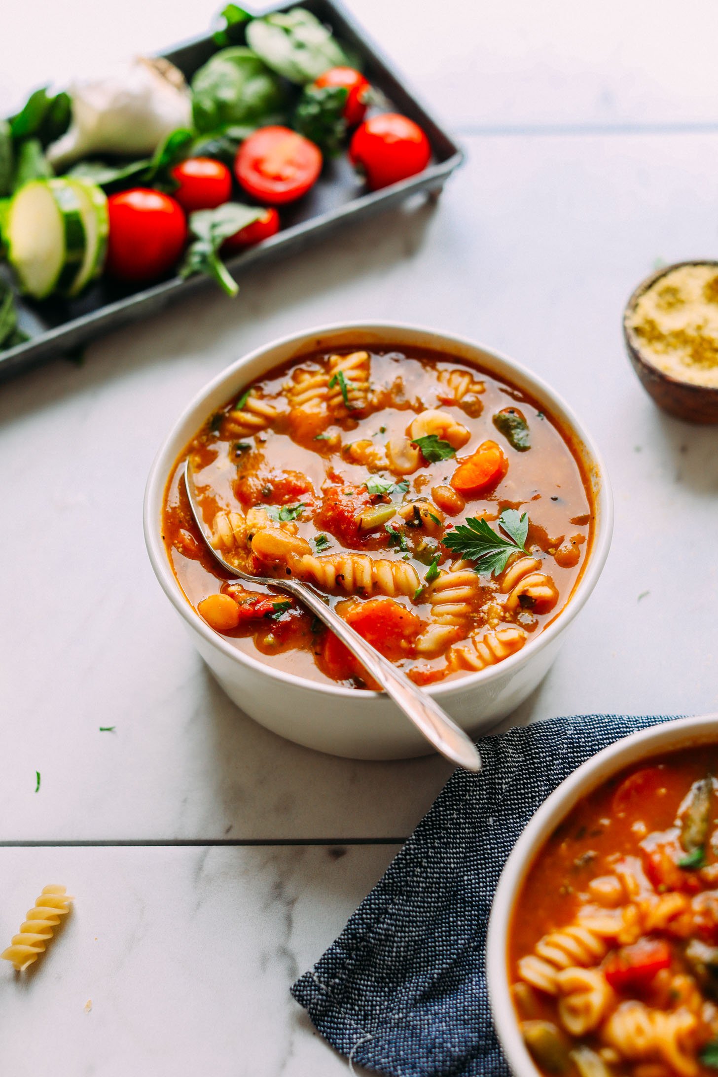 Vegan minestrone soup.